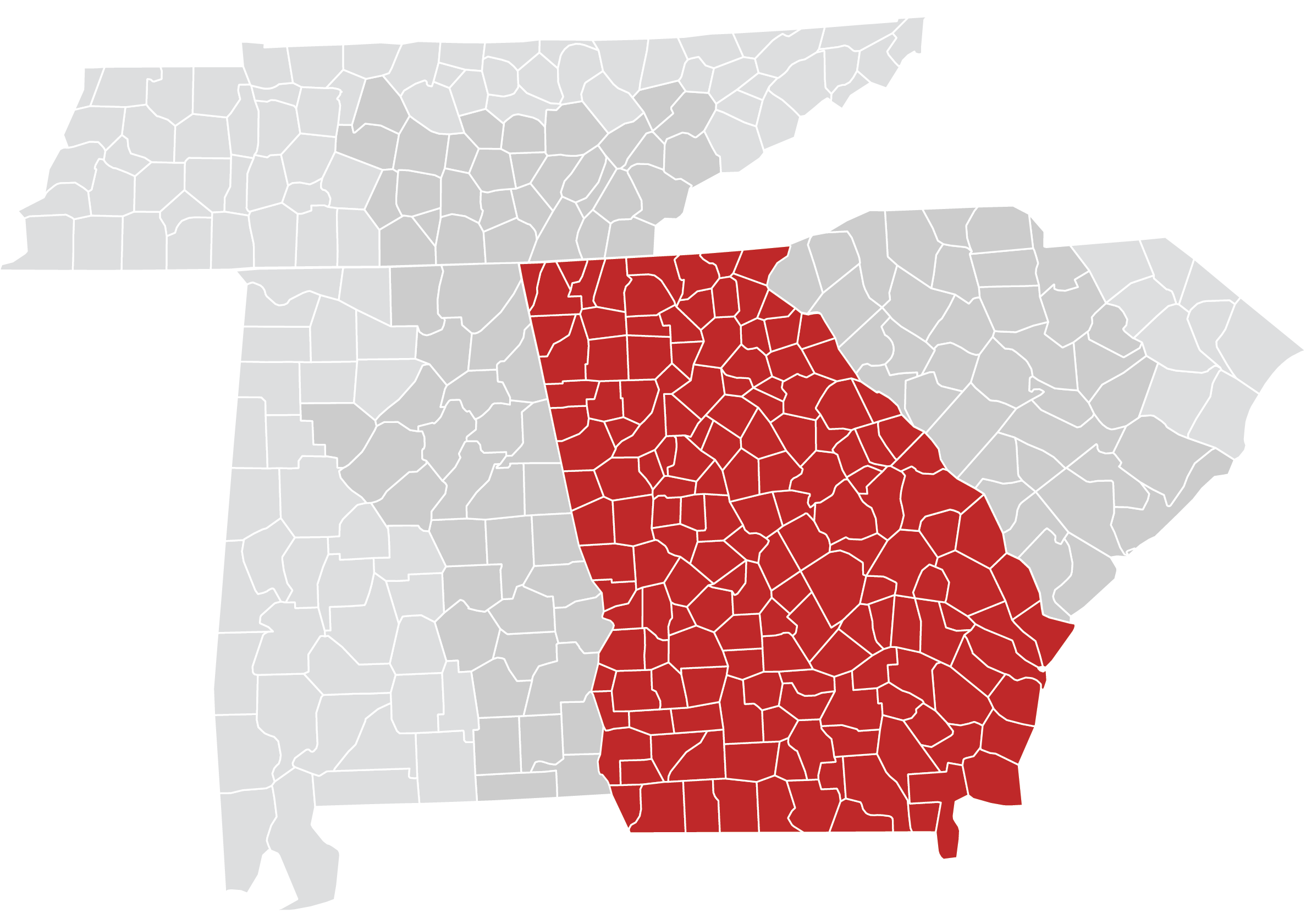 Our Service Area - Georgia The counties we service in Georgia.